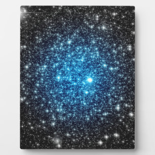 Plaque Photo Galaxie bleue et noire