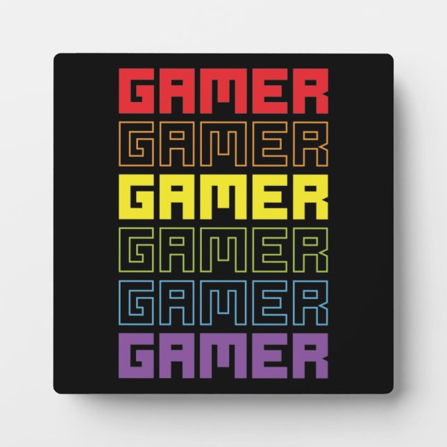 Plaque Photo Gamer Retro Old School - Amusant Vidéo Gamer, Jeu (Devant)