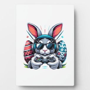 Plaque Photo Garçons Joyeux Pâques Lapin Œuf Jeu Vidéo Enfants 