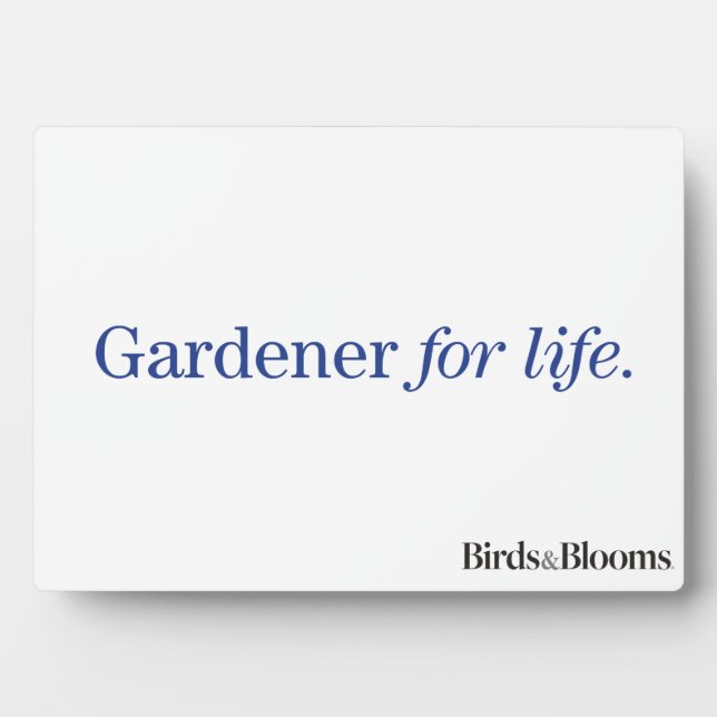 Plaque Photo Gardener pour la vie (Devant)