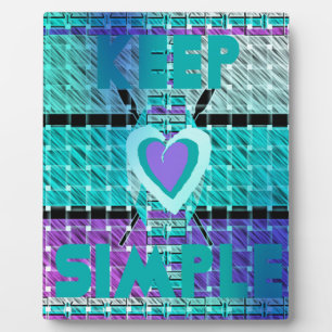 Plaque Photo Gardez-le simple : Cyan Heart & Clarity Art Motif