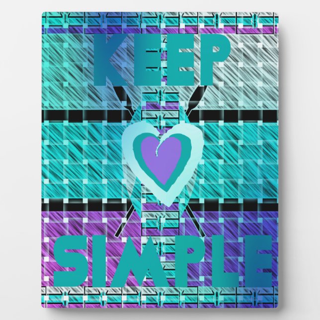 Plaque Photo Gardez-le simple : Cyan Heart & Clarity Art Motif (Devant)