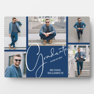 Plaque Photo Gardiens de graduation bleu multiphoto