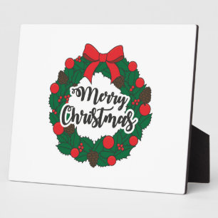 Plaque Photo Garland Merry Christmas