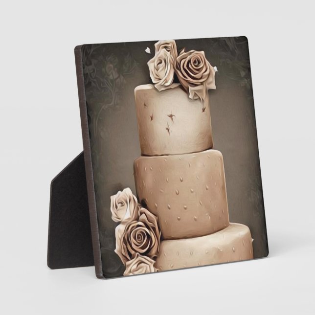 Plaque Photo Gâteau Mariage antique (Recto)
