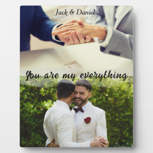 Plaque Photo Gay 2 photos montage - cadeau de mariage & d'anniv