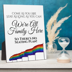 Plaque Photo Gay pride Arc-en-ciel Mariage Pas de plan d'assise