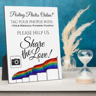 Plaque Photo Gay pride Rainbow Mariage Photo Partager Hashtag