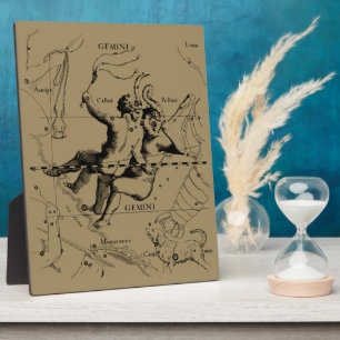 Plaque Photo Gemini Constellation Zodiac Hevelius 1690
