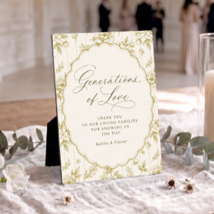 Plaque Photo Générations de l'Amour Or & Ivoire Mariage