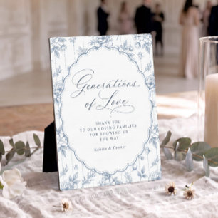 Plaque Photo Générations de poussiéreux d'amour Mariage Bleu