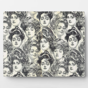 Plaque Photo Gibson Girls par Charles Dana Gibson Circa 1902