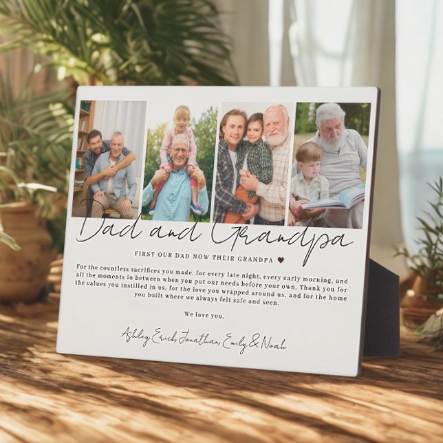 Plaque Photo Gift for Dad And Grandpa from Kids and Grandkids (Créateur téléchargé)