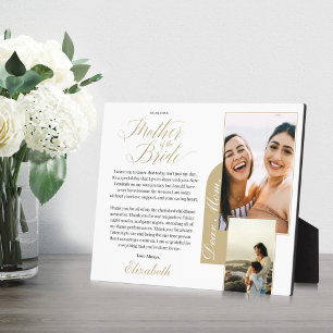 Plaque Photo Gift for Mother of The Bride Photo & Message