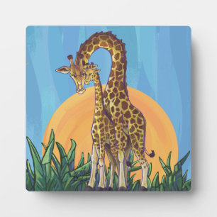 Plaque Photo Giraffe maman et bébé