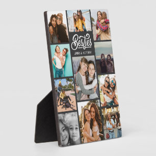 Plaque Photo Girl Besties 11 photos collage script blanc police