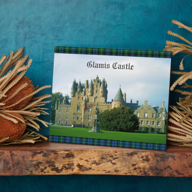 Plaque Photo Glamis Castle Angus Scotland Pittoresque Tabletop (Côté)