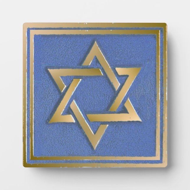 Plaque Photo Gold Blue Star de David Art Panel (Devant)