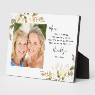 Plaque Photo Gold Eucalyptus Mother of the Bride Photo