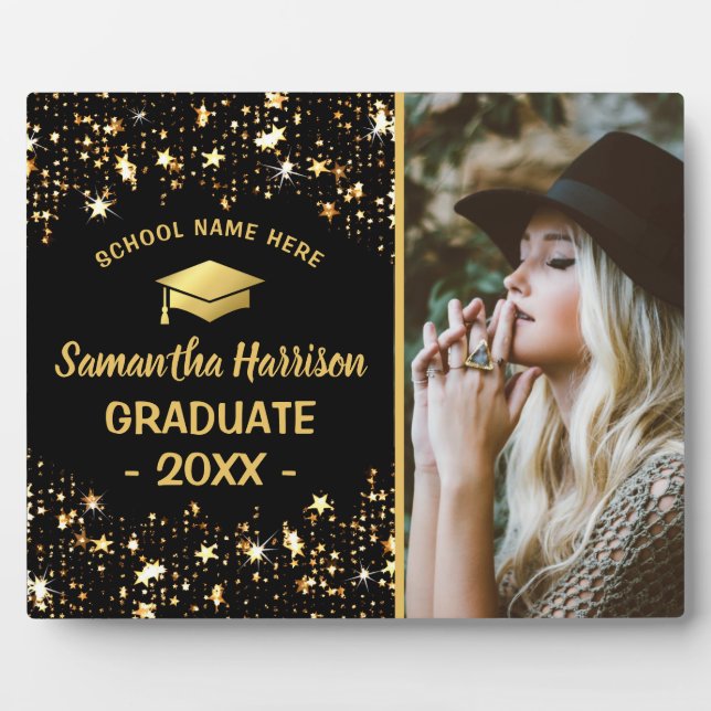 Plaque Photo Gold Star | Photo 2025 Graduation (Devant)