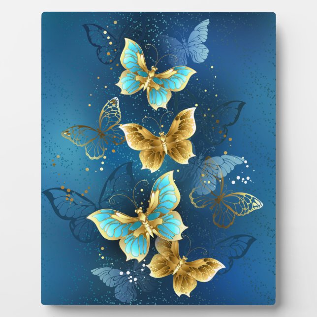 Plaque Photo Golden butterflies (Devant)
