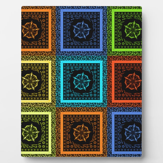 Plaque Photo Golden Red blue Green Masai Couleurs traditionnell (Devant)