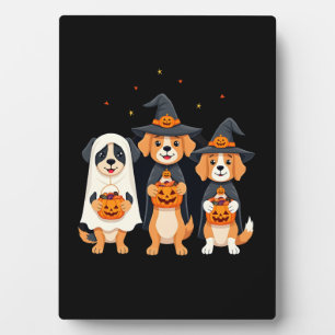 Plaque Photo Golden Retriever Fantôme Halloween Trick Or Treat 