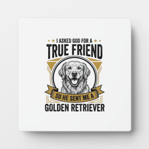 Plaque Photo Golden Retriever Vrai Ami Vintage Amateur de Chien
