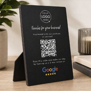 Plaque Photo Google Avis de commerce Lien de notation QR Code n