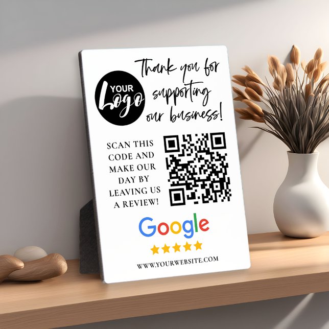 Plaque Photo Google Reviews Merci Logo Code QR (Créateur téléchargé)