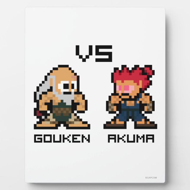 Plaque Photo Gouken VS Akuma 8 bits (Devant)