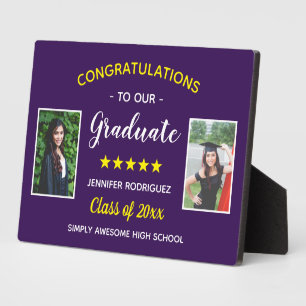 Plaque Photo Graduation Custom 2 Photo Félicitations Diplômé