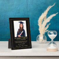 Graduation Graduate Photo Gold Noir Personnaliser