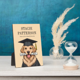 Plaque Photo Graduation personnalisée mignon Golden Retriever C