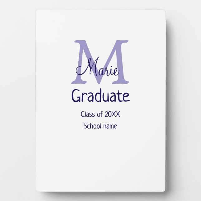 Plaque Photo Gradué ajouter nom monogramme violet simple m mini (Devant)
