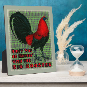 Plaque Photo Grand Coq Rouge