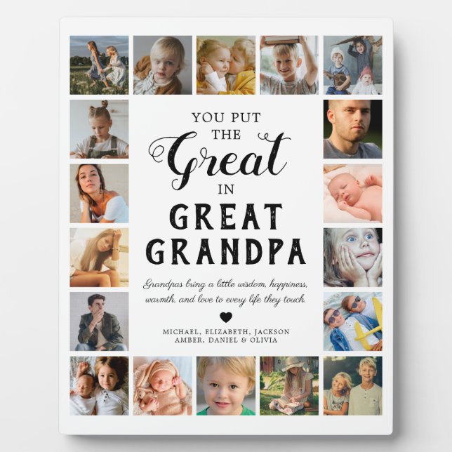 Plaque Photo Grand grand-père photo Keepsaké (Devant)