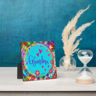 Plaque Photo Grand-mère Joli floral Whimsical
