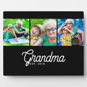 Plaque Photo Grand-mère Script Black 3 Photo
