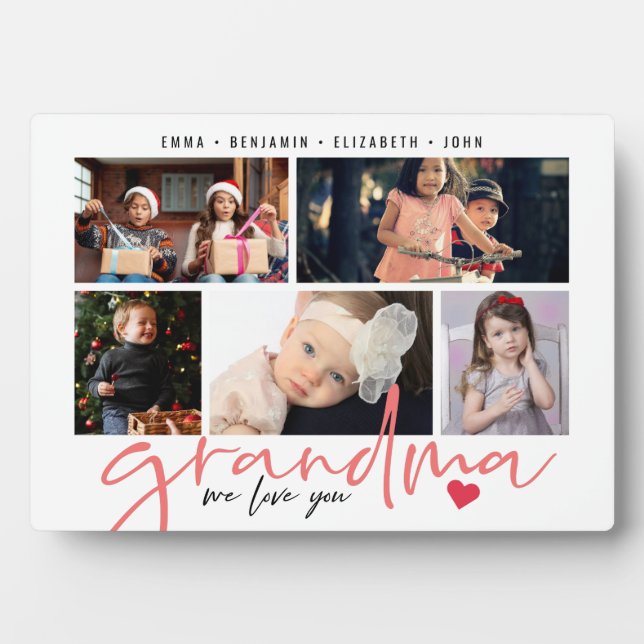Plaque Photo Grand-mère We Love You Modern Photo Collage (Devant)
