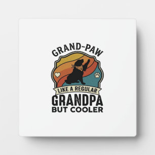 Plaque Photo Grand Paw Grand-père Chien Rétro Coucher de soleil