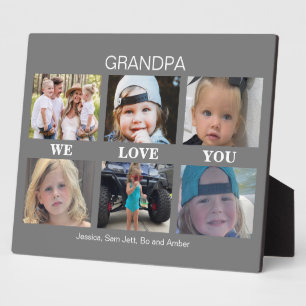 Plaque Photo Grand-père gris foncé Nous t'aimons Collage photo