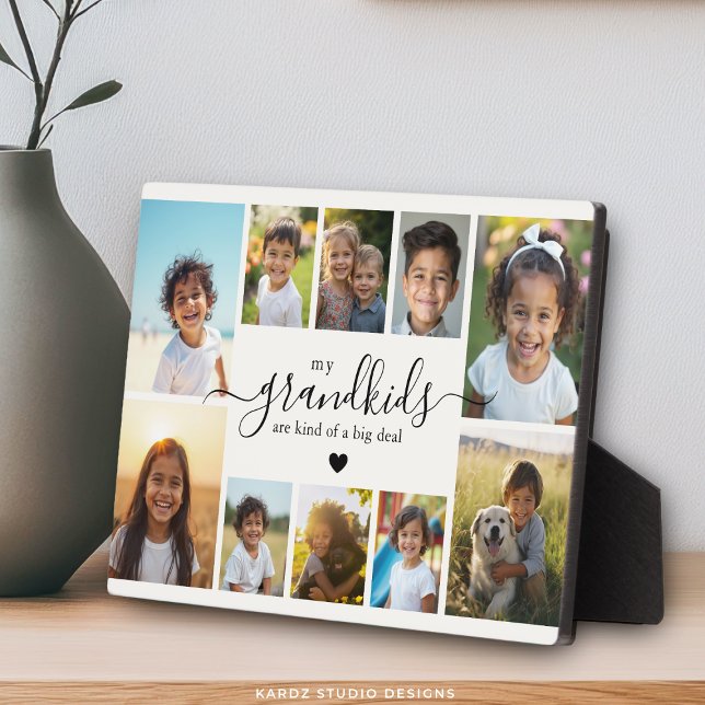 Plaque Photo Grandchildren Photo Collage Gift for Grandma (Plaque shown in 5x7 inches.)