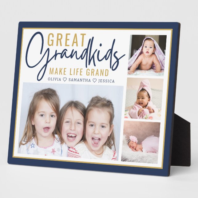 Plaque Photo Grandkids Make Life Grand Great Grandparents Photo (Côté)