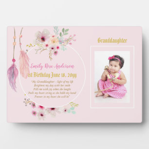 Plaque Photo Grandma Grandgirl PHOTO Poem Keepsaké Cadeau