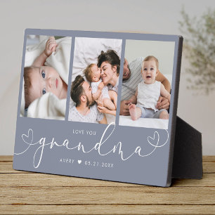 Plaque Photo Grandma Modern Heart Script Photo Collage Love