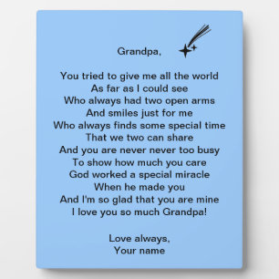 Plaque Photo Grandpa -