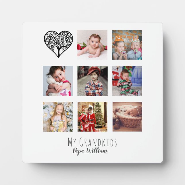 PLAQUE PHOTO GRANDPA PHOTO COLLAGE CADEAU FIER GRANDAD (Devant)