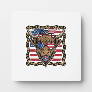 Plaque Photo Graphique de drapeau vintage de vache des Highland