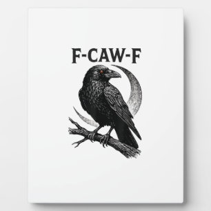 Plaque Photo Graphique Rétro de Corbeau Drôle F-Caw-F